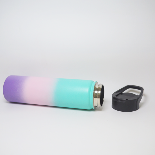 750ml 25oz double wall stainless steel water bottle multiple silicone lids gym portable outdoor vacuum flasks insulated water bottle