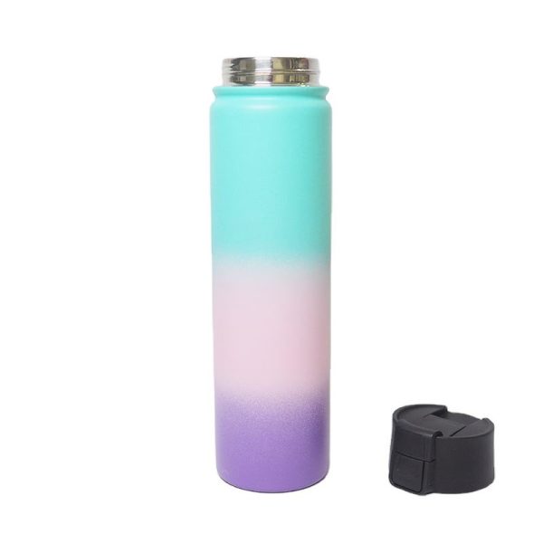 25oz sport bottle with leak proof lid double wall vacuum flask insulated stainless steel water bottle for travel camping 750ml