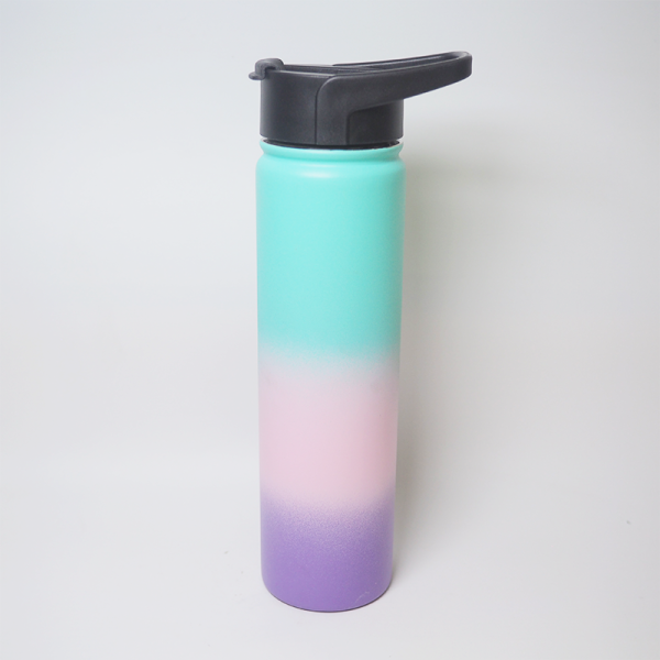 750ml 25oz double wall stainless steel water bottle multiple silicone lids gym portable outdoor vacuum flasks insulated water bottle