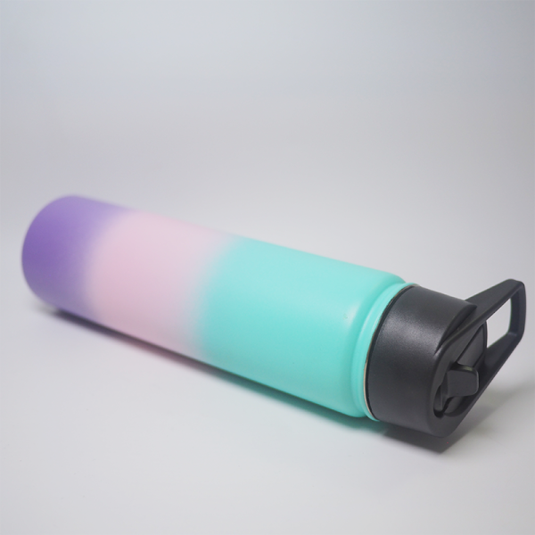 25oz double wall stainless steel water bottle multiple silicone lids gym portable outdoor vacuum flasks insulated water bottle