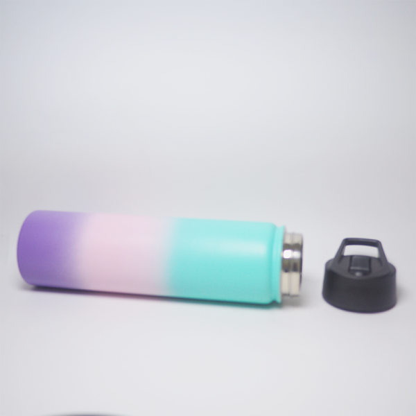 25oz double wall stainless steel water bottle multiple silicone lids gym portable outdoor vacuum flasks insulated water bottle