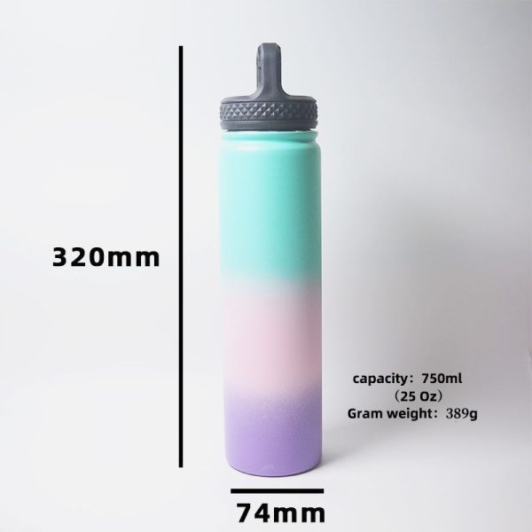 25oz 750ml sport bottle with leak proof lid double wall vacuum flask insulated stainless steel water bottle for travel camping
