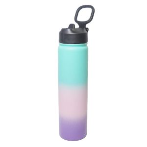 750ml 25oz double wall stainless steel water bottle multiple silicone lids gym portable outdoor vacuum flasks insulated water bottle