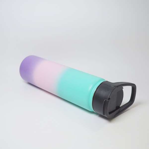 750ml 25oz double wall stainless steel water bottle multiple silicone lids gym portable outdoor vacuum flasks insulated water bottle