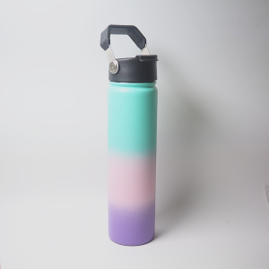 water bottle 25oz wide mouth double wall stainless steel handle flap cover lid vacuum insulated keep hot & cold flask thermos