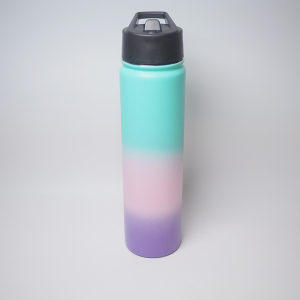 25oz double wall stainless steel water bottle multiple silicone lids gym portable outdoor vacuum flasks insulated water bottle