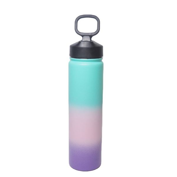 750ml 25oz double wall stainless steel water bottle multiple silicone lids gym portable outdoor vacuum flasks insulated water bottle