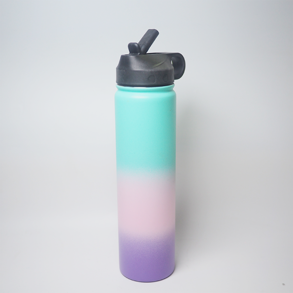 750ml 25oz water bottle customized double wall stainless steel reusable vacuum insulated with straw lid flasks & tumbler