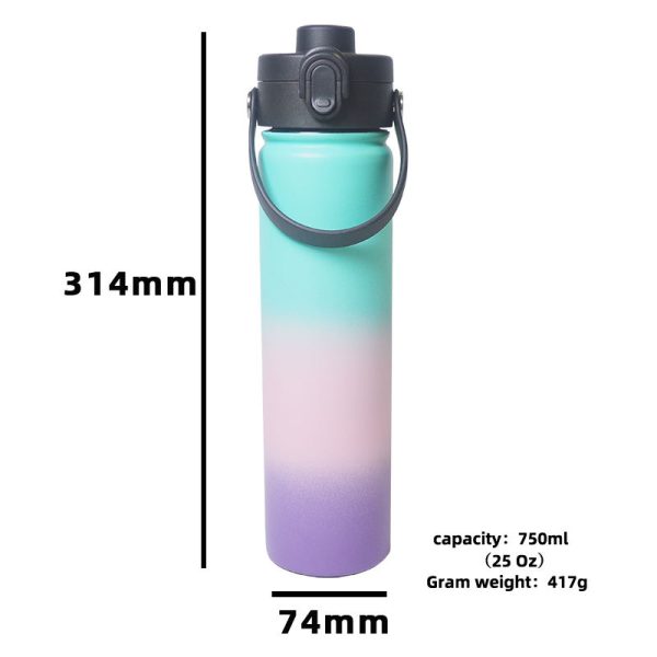 750ml 25oz tumbler double walled stainless steel water bottle with push button lid portable outdoor sport vacuum flasks