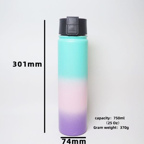 25oz sport bottle with leak proof lid double wall vacuum flask insulated stainless steel water bottle for travel camping 750ml