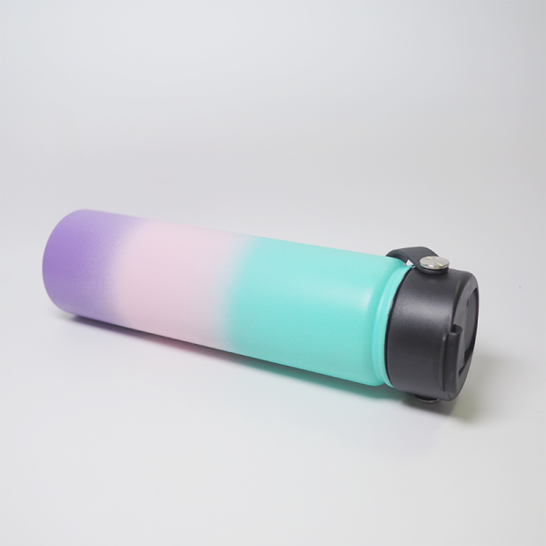 750ml water bottle 25oz wide mouth double wall stainless steel handle flap cover lid vacuum insulated keep hot & cold flask thermos